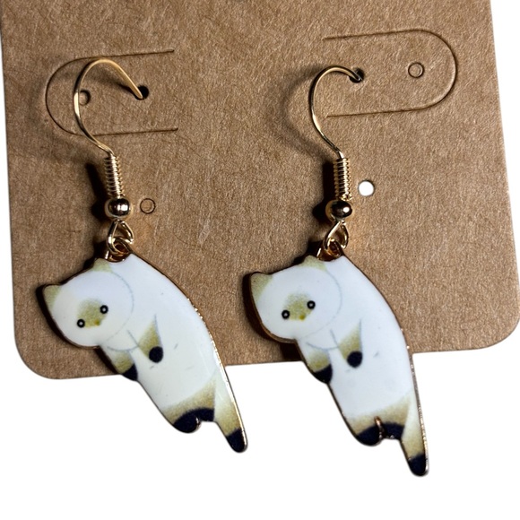 Colorful Cat Dangle Earrings NWOT - Picture 4 of 8